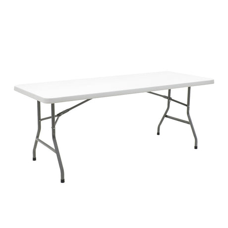 Masa de camping pliabila comerciala Aprilia granit, alb, 183x76x74 cm