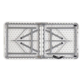 Masa de camping pliabila comerciala Rodeo cu rama metalica, Alb, 122x60x74 cm