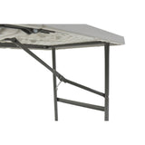 Masa de camping pliabila comerciala Rodeo cu rama metalica, Alb, 122x60x74 cm