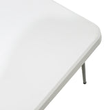 Masa de camping pliabila comerciala Rodeo cu rama metalica, Alb, 122x60x74 cm