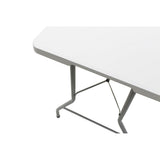 Masa de camping pliabila comerciala Rodeo rama metalica, Alb, 152x60x74 cm