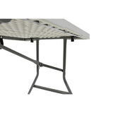 Masa de camping pliabila comerciala Rodeo rama metalica, Alb, 152x60x74 cm