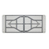 Masa de camping pliabila profesionala Rodeo cadru metalic, alba, 240x76x74 cm