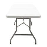 Masa de camping pliabila profesionala Rodeo cadru metalic, alba, 240x76x74 cm