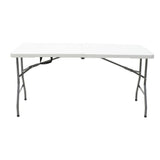 Masa de catering profesionala Rodeo pliabila granit, alb, 183x76x74 cm