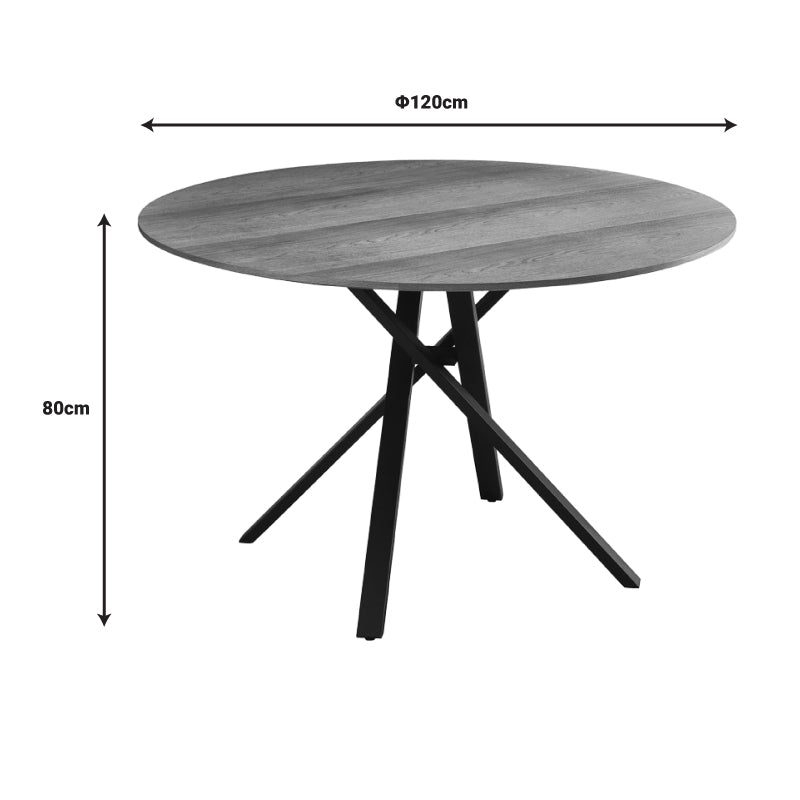 Masa de cina Cerco, Negru - Sonoma, D120x75 cm - Sonoma