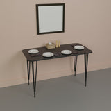 Masa de cina Palkon stejar -metal, negru, 120x60x73 cm - Negru