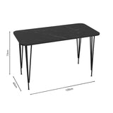 Masa de cina Palkon stejar -metal, negru, 120x60x73 cm - Negru