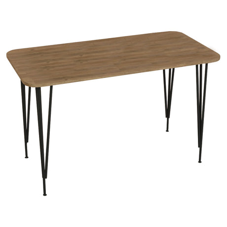 Masa de cina Palkon stejar -metal, negru, 120x60x73 cm