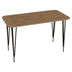 Masa de cina Palkon stejar -metal, negru, 120x60x73 cm - 321-000031