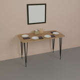 Masa de cina Palkon stejar -metal, negru, 120x60x73 cm - Stejar