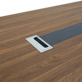 Masa de conferinta Oscar 5cm, nuc - antracit, 200x100x76 cm