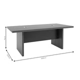 Masa de conferinta Oscar 5cm, nuc - antracit, 200x100x76 cm
