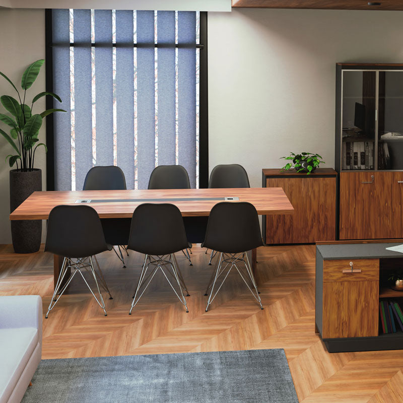 Masa de conferinta Oscar 5cm, nuc - antracit, 240x120x76 cm, imagine suplimentara