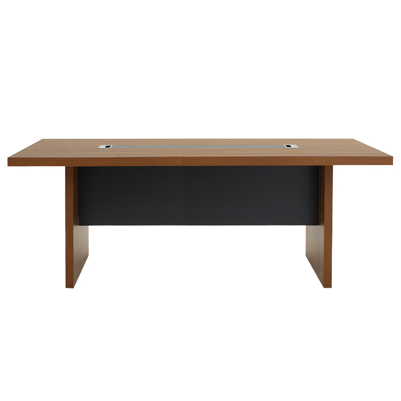Masa de conferinta Oscar 5cm, nuc - antracit, 240x120x76 cm