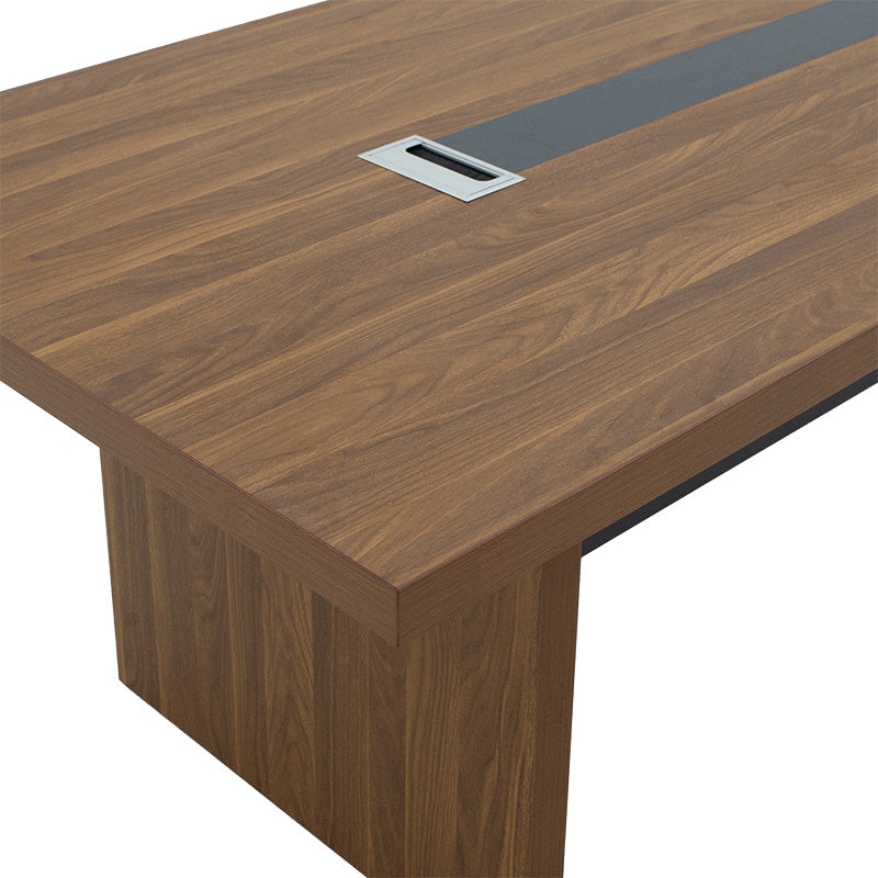 Masa de conferinta Oscar 5cm, nuc - antracit, 240x120x76 cm
