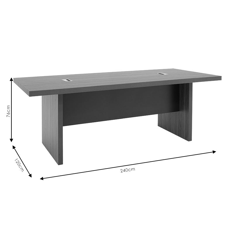 Masa de conferinta Oscar 5cm, nuc - antracit, 240x120x76 cm
