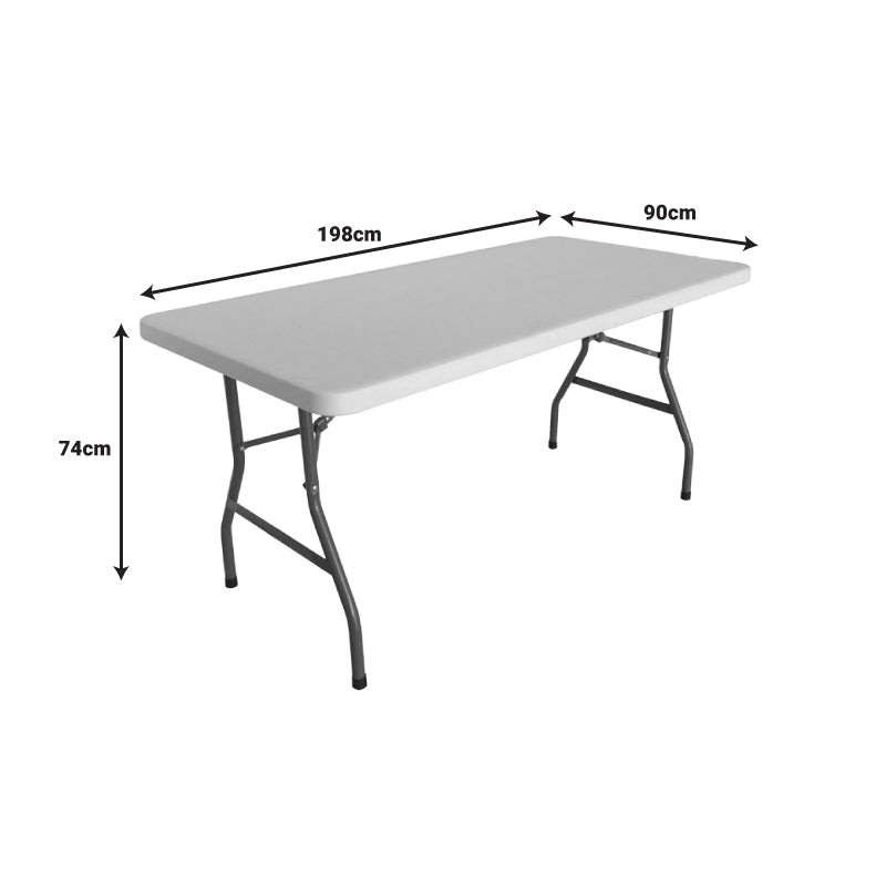 Masa de conferinte de gradina Aprilia, Alb, 198x90x74 cm, detaliu produs
