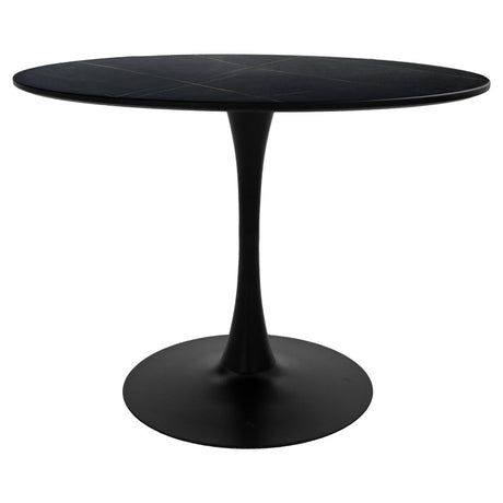 Masă de sufragerie Balou I MDF, Alb - Negru, 120x75 cm