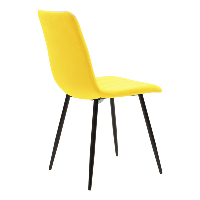 Masă de sufragerie cu 4 scaune set Balou-Noor, Negru-Galben, 100x73 cm