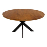 Masă de sufragerie cu funcție elegantă Royalty, Lemn de Mango Masiv, Negru, D130x77 cm