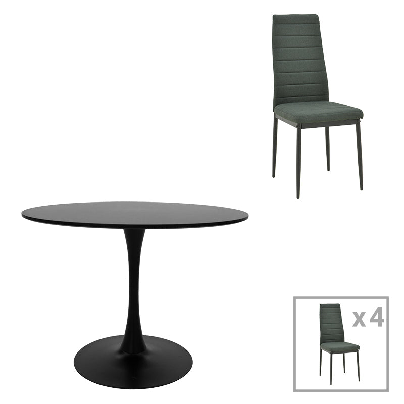 Masă de sufragerie cu functie set Balou-Parker, negru-antracit, 100x73 cm
