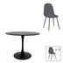 Masă de sufragerie cu scaune Bella-Balou, set 5 piese, /velur, culori, negru-antracit, 120x73 cm