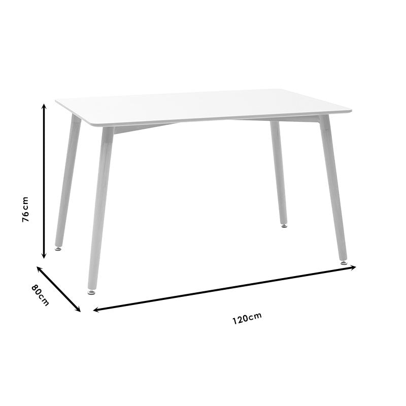 Masă de sufragerie Cuba, Sonoma-negru, 120x70x76 cm - Negru