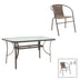 Masă de sufragerie Ensure-Obbi set 5 buc metal-pe, maro, 120x70x70 cm