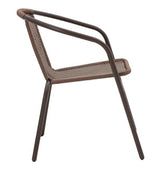 Masă de sufragerie Ensure-Obbi set 5 buc metal-pe, maro, 120x70x70 cm