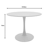 Masă de sufragerie Gaston-Balou set de 5 piese -mdf, negru-Natural, D100x75 cm