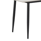 Masă de sufragerie Gustas-Luciano I set de 5 piese marmura Alb piatra sinterizata-metal, negru, 120x60x75 cm