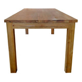 Masă de sufragerie Noody-Wooly din lemn de tec 7 piese, Natural, 90x220 cm