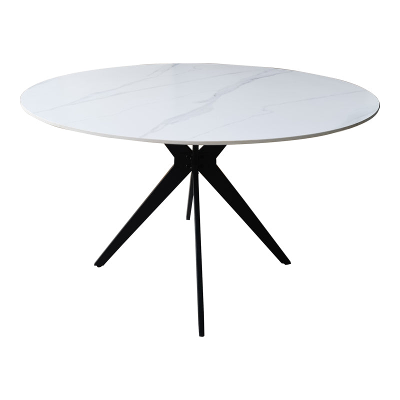 Masa rotunda cu aspect de marmura, piatra sinterizata/metal, negru, 120x76 cm - Masa rotunda cu aspect de marmura, piatra sinterizata/metal, negru, 120x76 cm - 390-000005