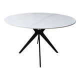Masa rotunda cu aspect de marmura, piatra sinterizata/metal, negru, 120x76 cm - Masa rotunda cu aspect de marmura, piatra sinterizata/metal, negru, 120x76 cm - 390-000005