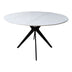Masa rotunda cu aspect de marmura, piatra sinterizata/metal, negru, 120x76 cm - 390-000005