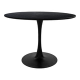 Masă de sufragerie set 5 piese Balou-Parker, Negru-Maro, Lemn și metal, 120x73 cm