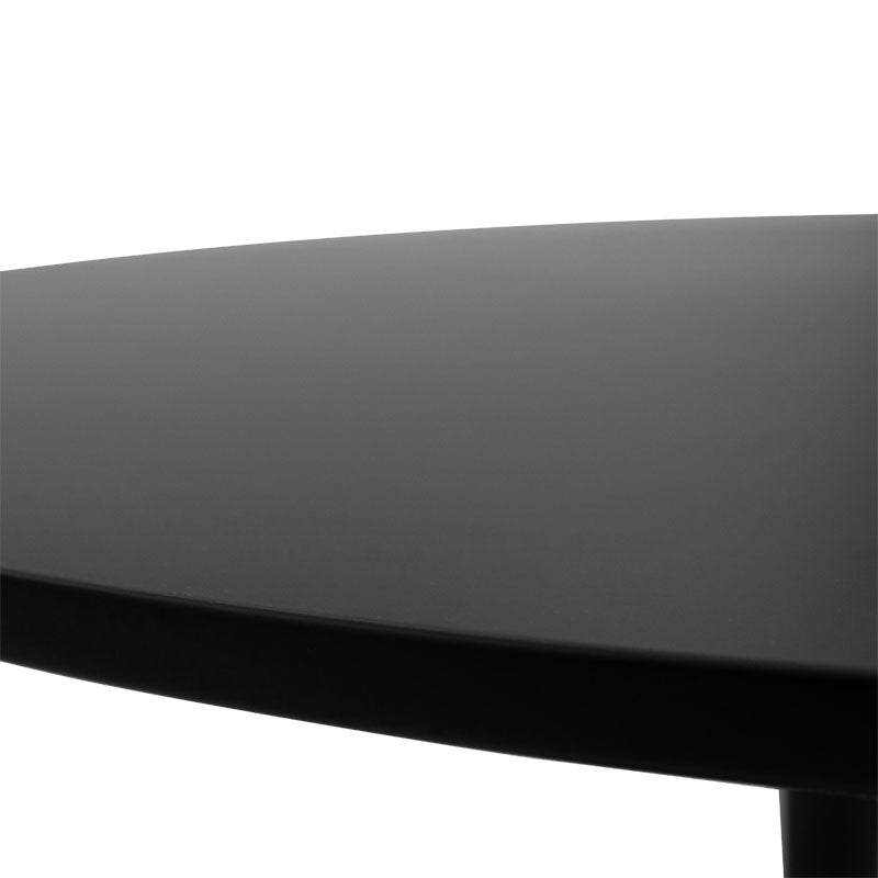 Masă de sufragerie set 5 piese Balou-Parker, Negru, metal și Lemn, D120x73 cm