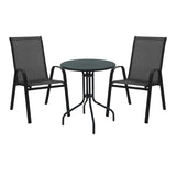 Masă de sufragerie Vergo-Calan din metal, neagra, D60x70 cm