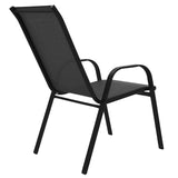 Masă de sufragerie Vergo-Calan din metal, neagra, D60x70 cm