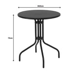 Masă de sufragerie Vergo-Calan din metal, neagra, D60x70 cm