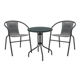 Masă de sufragerie Vergo-Obbi din metal, negru, D60x70 cm