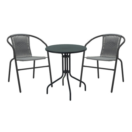 Masă de sufragerie Vergo-Obbi din metal, negru, D60x70 cm