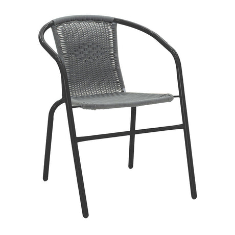 Masă de sufragerie Vergo-Obbi din metal, negru, D60x70 cm