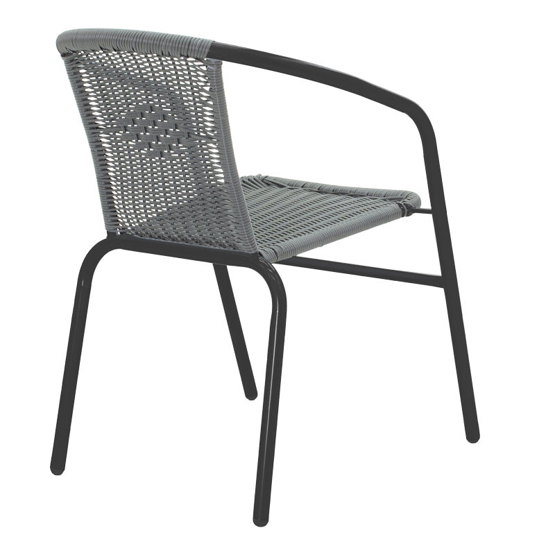 Masă de sufragerie Vergo-Obbi din metal, negru, D60x70 cm