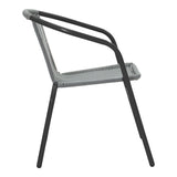 Masă de sufragerie Vergo-Obbi din metal, negru, D60x70 cm
