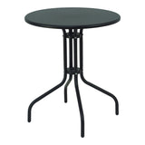 Masă de sufragerie Vergo-Obbi din metal, negru, D60x70 cm