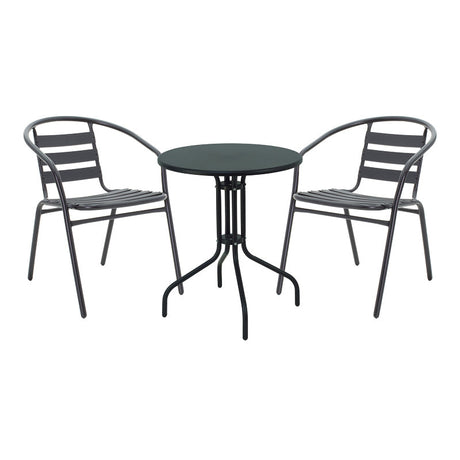 Masă de sufragerie Vergo-Tade metalica, neagra, D60x70 cm