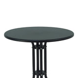 Masă de sufragerie Vergo-Tade metalica, neagra, D60x70 cm