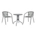 Masă de sufragerie Watson-Lindaria set de 3 piese metal-antrenit sticla, Antracit, D60x70 cm